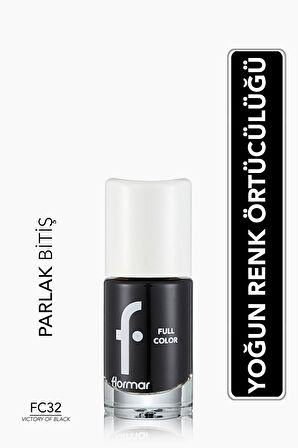 Flormar Yoğun Pigmentli Parlak Oje- Full Color Nail Enamel- Fc32 Vıctory Of Black -8690604313228