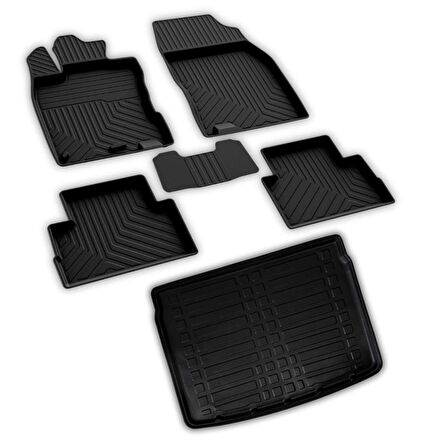 Nissan Qashqai Techna-Platin-Edition Ferrous 4D Paspas ve Üst 3D Bagaj Havuzu 2014 ve Üstü