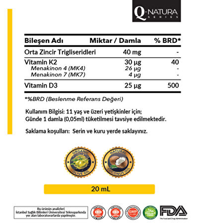 Q Natura Series D3K2 + Mct oil 20 ml