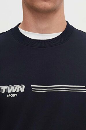 Twn Slim Fit Lacivert Düz Sweatshirt 2ECE25ORT0689