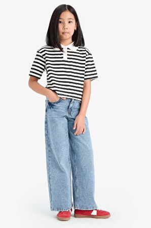 Kız Çocuk Wide Leg Geniş Paça Jean Pantolon