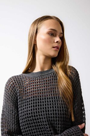 DeFacto Regular Fit Bisiklet Yaka Kroşe Triko Kazak T4513AZ24SPGR211