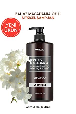 Kırılma Karşıtı Besleyici Bakım Şampuanı KUNDAL Honey & Macadamia Nature Shampoo 1058ml (White Musk)