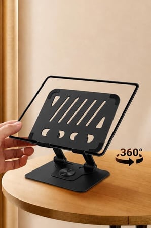 Delux Serisi JX045 Siyah Telefon Tablet Tutucu Eller Serbest Masa Aksesuarı Masaüstü Stant