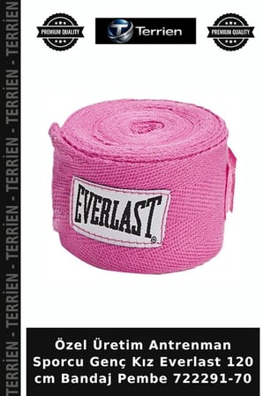 Özel Üretim Antrenman Sporcu Genç Kız Everlast 120 cm Bandaj Pembe 722291-70