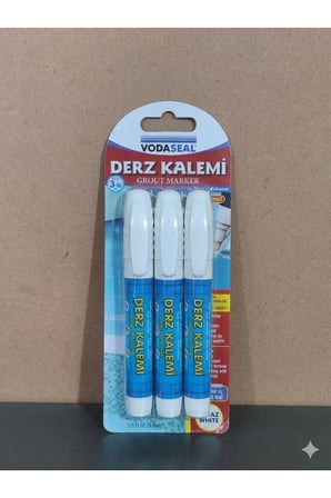 TOPLAM 3 ADET Fayans Mermer Derz Dolgusu Boyası Kalemi Beyaz Hızlı Kuruyan Su Bazlı Kokusuz Yenileme
