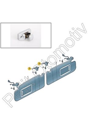 Polo (2002-2010) Güneşlik Tutucu Klipsi Gri 3b0857561b