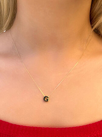 14 Ayar Altın 3 Boyutlu G Harfli Kolye