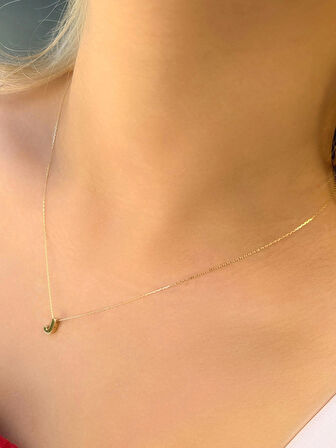 14 Ayar Altın 3 Boyutlu J Harfli Kolye