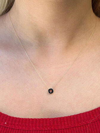 14 Ayar Altın 3 Boyutlu O Harfli Kolye