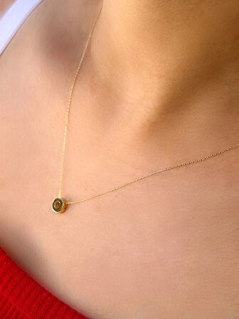 14 Ayar Altın 3 Boyutlu O Harfli Kolye