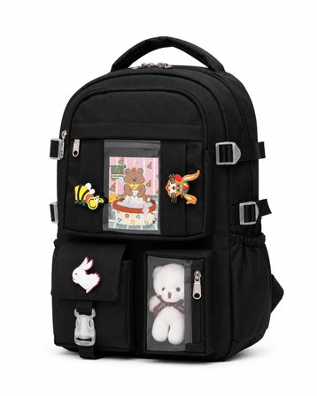 QUOVO Kawaii Kore Tarzı Full Aksesuarlı Ortopedik Yerli Günlük Okul Sırt Çantası Kız Erkek