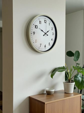 36 Cm Krem Dekoratif Duvar Saati iegxx