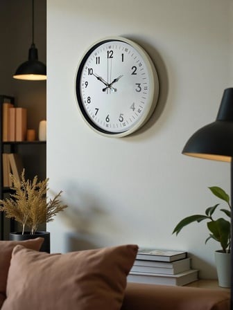 36 Cm Krem Dekoratif Duvar Saati iegxx