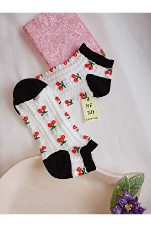 3 ÇİFT PAMUKLU PATİK ÇORAP BURUN DİKİŞSİZ SOFT KISA KONÇ DESEN KADIN ÇORABI 36-40 BEYAZ SİYAH