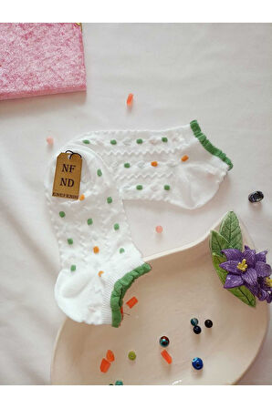 3 ÇİFT PATİK ÇORAP DİKİŞSİZ KADIN PAMUKLU KISA KONÇ 3D DESENLİ KABARTMALI ÇORABI 36-40