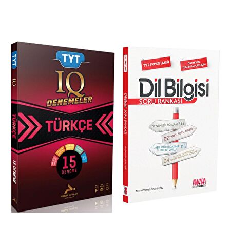 Paraf TYT IQ Türkçe Deneme ve AKM Dil Bilgisi Soru Bankası Seti 2 Kitap