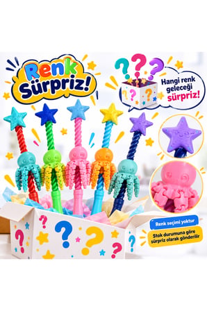 Dönen Ahtapot Çocuk Oyuncağı – Sürpriz Renkli Eğlenceli El Oyuncağı, 32 cm