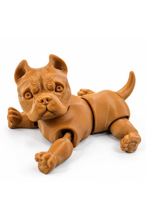 Hareketli 3D Bulldog Köpek Figürü – 360° Dönen Baş ve Bacaklar, Poz Verilebilir Dekoratif Oyuncak Figürü