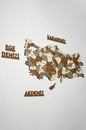 3 Boyutlu Ahşap Türkiye Haritası, Üç Boyutlu Ahşap Duvar Dekoru, Dekoratif Türkiye Duvar Haritası
