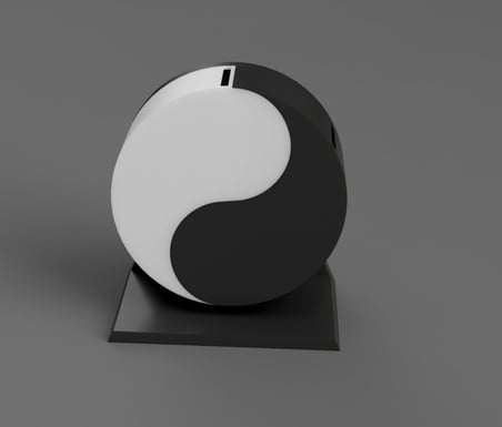 3D Baskı Yin Yang Kumbara İki Bölmeli Denge Figürlü Dekoratif Kumbara