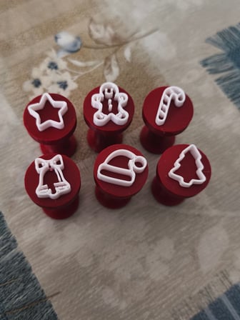 3D Baskı 6`lı Noel Temalı Tatlı Damgası Seti Kurabiye Mühürü Mutfak Aksesuarı