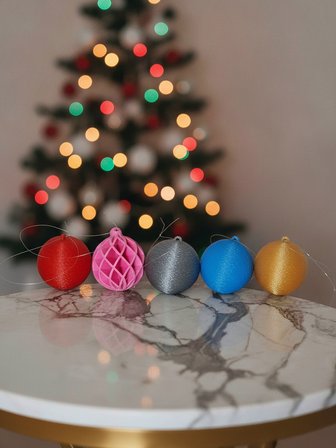 Yılbaşı Ağaç Süsü 5'li Top Seti - Dekoratif Yılbaşı Maketi ve Süsü