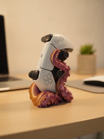 Ahtapot 3 Renkli Ps5 Standı - Dekoratif ve Kullanışlı 3D Maket Aksesuar 13cm