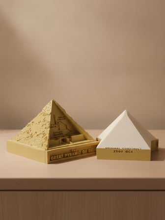 Giza Piramidi Dekoratif Öğretici Piramit Kesiti - Dekoratif ve Kullanışlı 3D Maket 10 cm