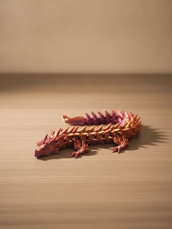 Eklemli Ejderha 3 Renkli 48 Cm - Dekoratif 3D Maket Hediyelik 2,5cm