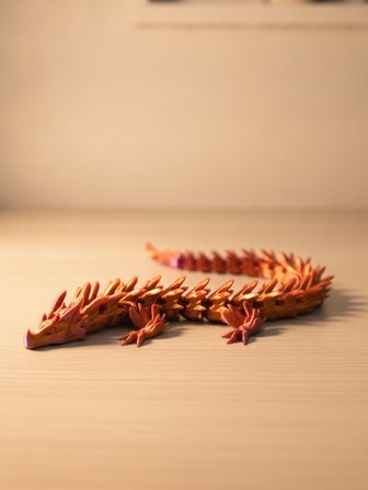 Eklemli Ejderha 3 Renkli 28 Cm - Dekoratif 3D Maket Hediyelik 1,8cm
