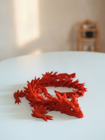 Eklemli Ejderha 3 Renkli 48 Cm - Dekoratif 3D Maket Hediyelik 2,5cm