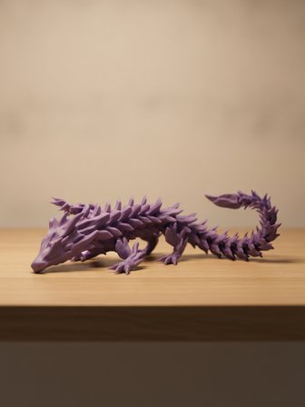 Eklemli Ejderha 3 Renkli 28 Cm - Dekoratif 3D Maket Hediyelik 1,8cm