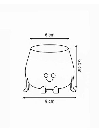 Dekoratif Sevimli Figürlü Saksı | Oturan Saksı | Kaktüs & Sukulent Mini Saksı – 3D Baskı