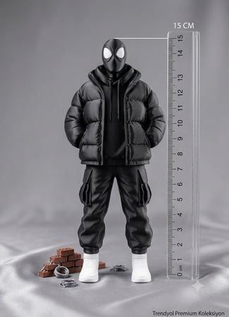 3D Örümcek Adam Figür 15 cm – Dekoratif Maskeli Süper Kahraman Biblo