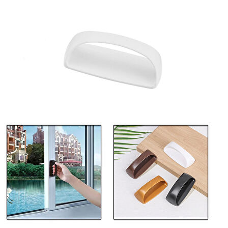Microcase Plastik Yapışkanlı Sürgülü Pencere Çekmece Kapı Kolu Tutacağı - BEYAZ AL4834 1 Adet