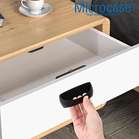 Microcase Plastik Yapışkanlı Sürgülü Pencere Çekmece Kapı Kolu Tutacağı - Koyu Kahverengi AL4834 1 Adet