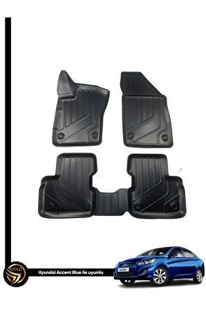 Hyundai Accent Blue 2012 ve Sonrası İle Birebir Uyumlu 3D Oto Paspas Ruins