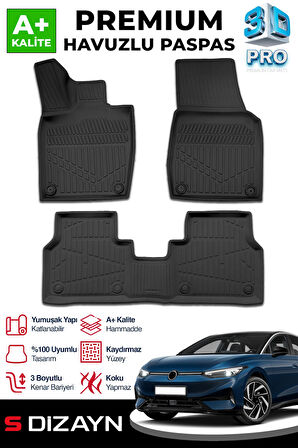 S-Dizayn VW ID7 3D Pro Havuzlu Paspas 2025 Üzeri A+ Kalite