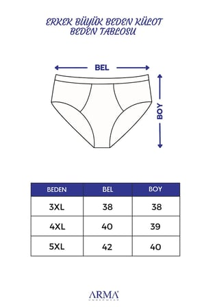 Erkek Büyük Beden Külot Slip 6'lı Paket Beyaz %100 Pamuklu Rahat İçlik Esnek Bel Hediyelik Eşya