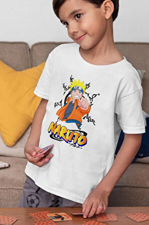Naruto Baskılı Unisex Anime Çizgi Film Çocuk Tişört (1-12 YAŞ)