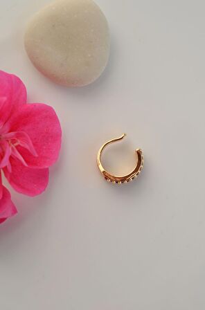 Renkli Taşlı Earcuff Sıkıştırmalı KIkırdak Küpesi