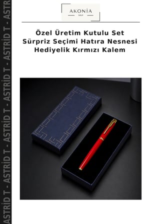 Özel Üretim Kutulu Set Sürpriz Seçimi Hatıra Nesnesi Hediyelik Kırmızı Kalem