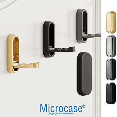 Microcase Çinko Kaplama Bas Açıl Pratik Askılık Anahtar Şapka Eşya Havlu vb Askılık - SİYAH AL5182 2 ADET
