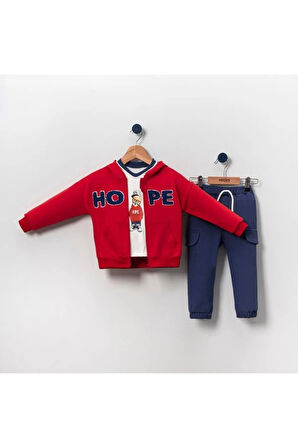 Necix's Hope Nakışlı Kırmızı Erkek Çocuk Takımı 233115