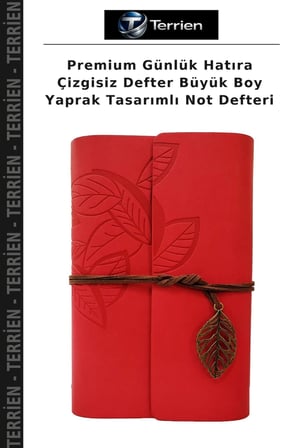 Premium Günlük Hatıra Çizgisiz Defter Büyük Boy Yaprak Tasarımlı Not Defteri