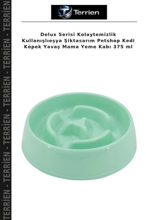 Delux Serisi Kolaytemizlik Kullanışlıeşya Şiktasarım Petshop Kedi Köpek Yavaş Mama Yeme Kabı 375 ml
