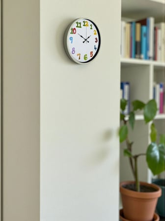 36 Cm Krem Çocuk Odası Duvar Saati iegxx