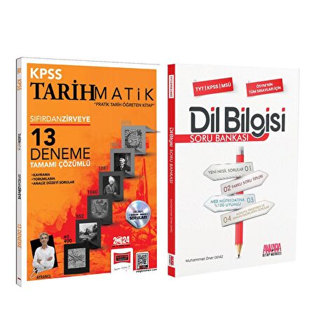 Yargı 2024 KPSS Tarihmatik Deneme ve AKM Dil Bilgisi Soru Bankası Seti 2 Kitap