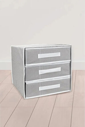 (3 ADET) ALAS 3 Gözlü/Bölmeli Çekmece Yeni Sezon Nano Teknoloji Kumaş 32*32*32cm